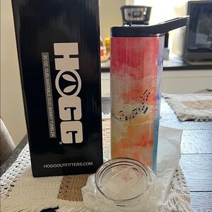 HOGG 20 oz Music Note Tumbler - Red and Orange